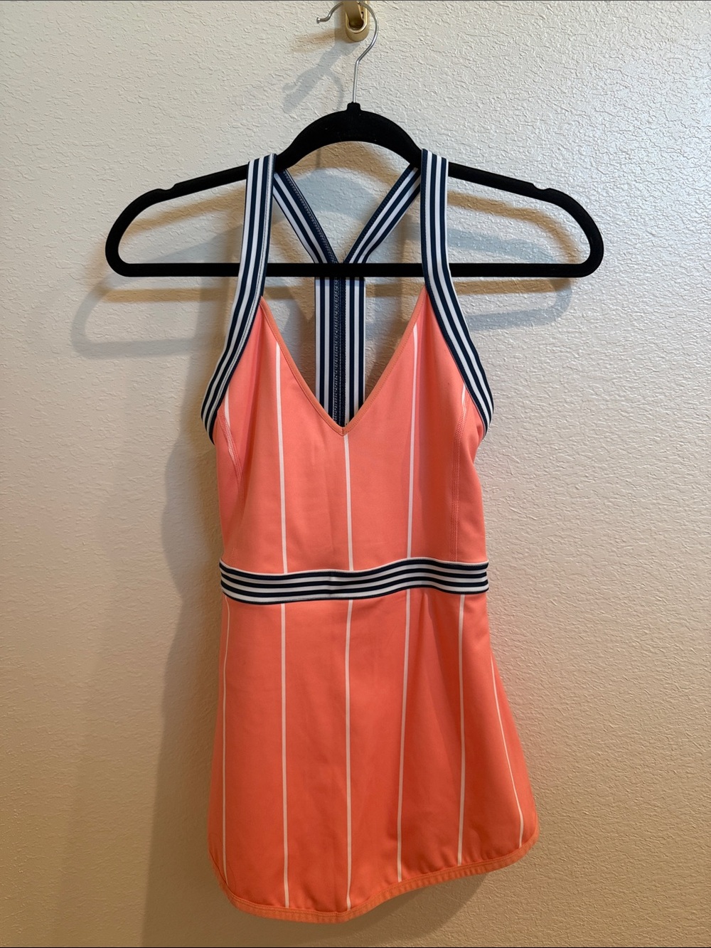 Free People Movement Fruit Punch Tennis Dress Navy Stripe Trim